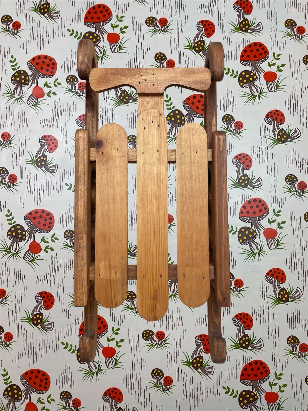 Vintage Wooden Display Sled Sleigh Natural Wood